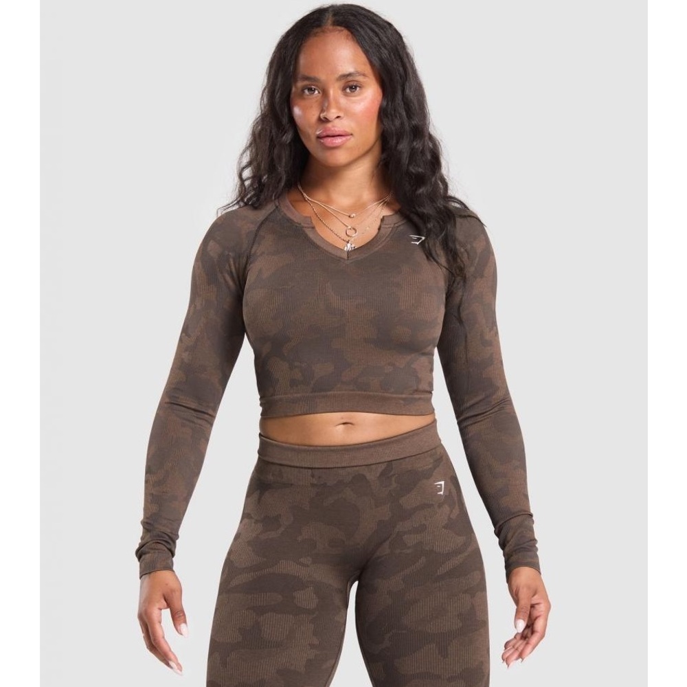 Gymshark Adapt Camo Long Sleeve Crop Top M